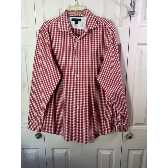 BANANA REPUBLIC Shirt Men's XL 17-17.5 Gingham Checkered Button Down Long Sleeve - Picture 9 of 14